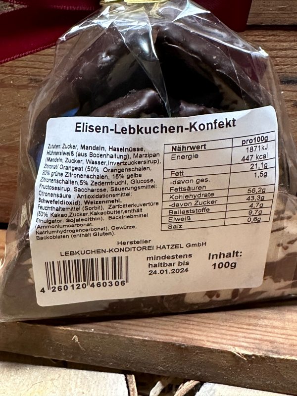 Hatzel Elisen Lebkuchen Konfekt - Zartbitter 1