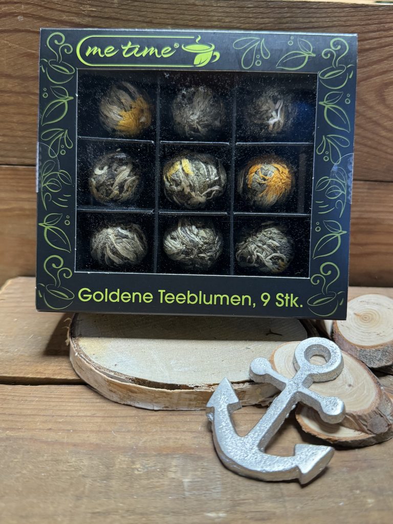ME TIME - 9 goldene Teeblumen in Geschenkpackung