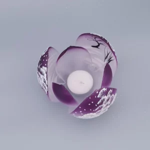 Weihnachtswindlicht  - Lotus - handbemalt, Winterlandschaft - verschiedene Faben