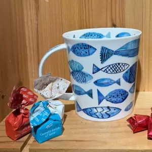 DUNOON Fine Bone China JUMBO Tasse / Becher -  BENMORE - GO FISH - 750 ml