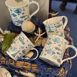DUNOON Fine Bone China Tasse / Becher - BUTE - GOLD COAST - FISCHE