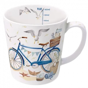 MAASS Fine Bone China Tasse / Becher - Fahrrad am Meer