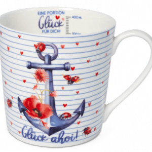 MAASS Fine Bone China Tasse/Becher - Anker & Blumen
